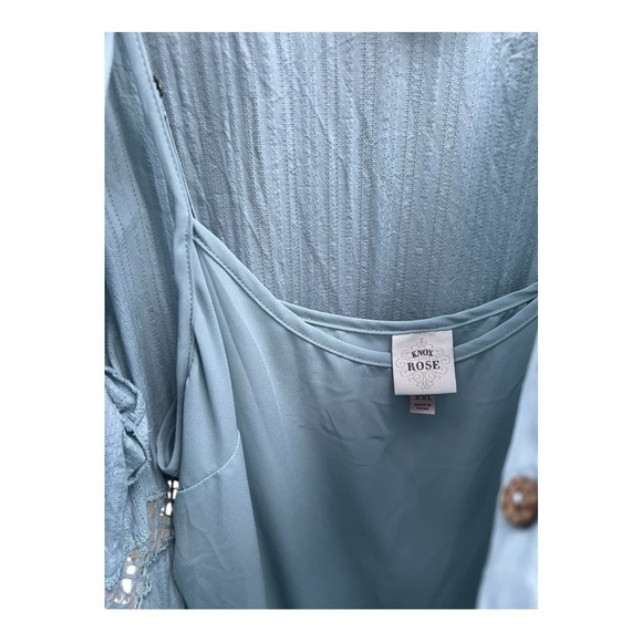 Knox Rose Blue Button-Down Dress detachable slip Size XXL - Picture 5 of 8